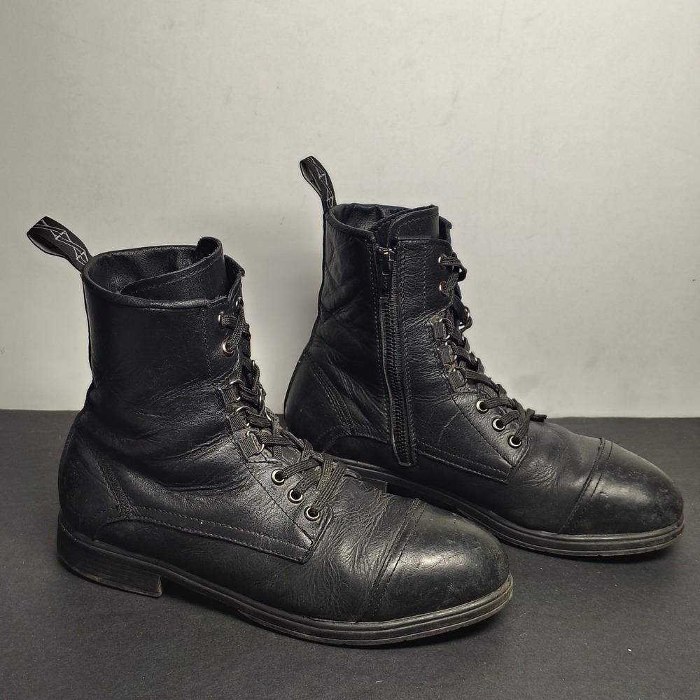 Xena Women Omega Safety Boots Size 9 Black Leather Steel Cap Toe Side Zip Work